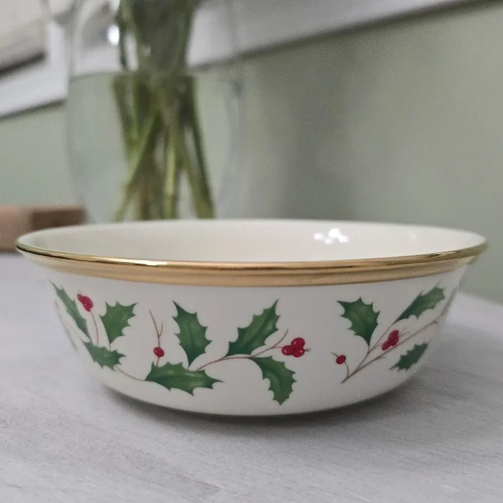 Vintage Lenox Holiday Gold Trim All Purpose Bowl 6 3/4